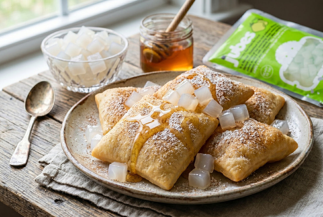 Sopapillas filled with jubes and drizzelled with honey